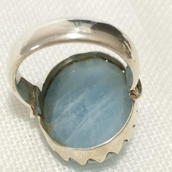 Aquamarine ring size 6 in Sterling Silver 🆕 - Picture 8 of 9
